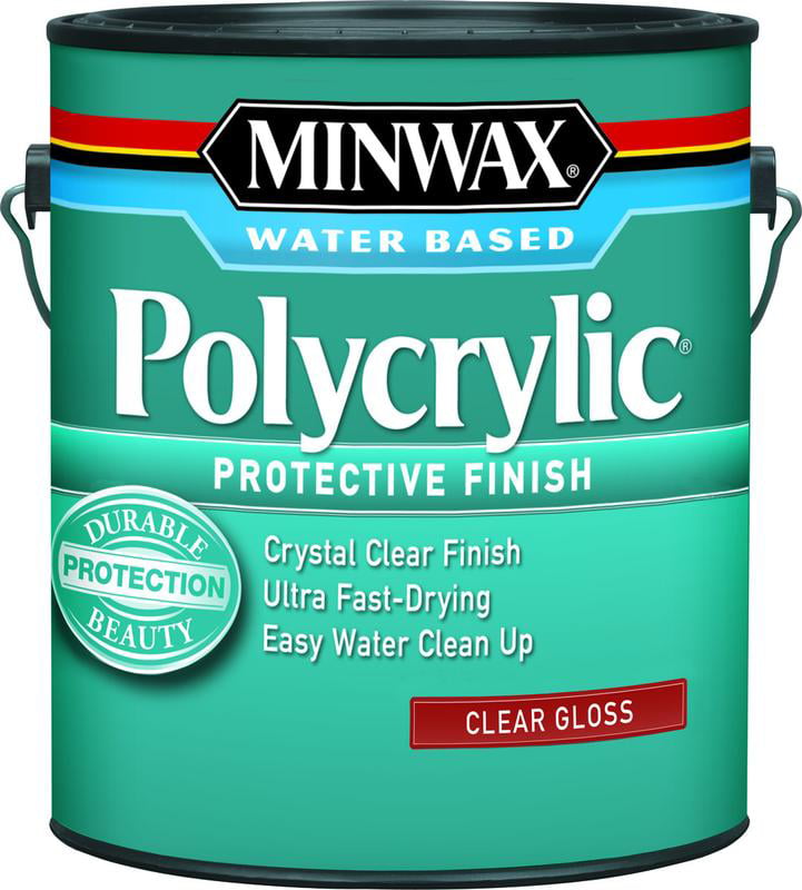 Minwax 5555 Polycrylic Clear Gloss Protective Finish Gallon Water Based ...