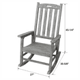 thumbnail image 6 of Oversized Light Gray Wooden Rocking Chair - Wide Seat Porch Rocker, Comfortable High Back for Patio, Living Room, Garden & Balcony Seating - Durable Fir Wood Design, 6 of 11