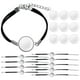 thumbnail image 1 of FELTECHELECTR 10 pulseras en blanco con cabujones de cristal transparente para hacer tú mismo., 1 of 5