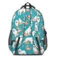 thumbnail image 3 of Great Pyrenees and Floral Blue Pattern Backpack for School, Cute School Bag with Adjustable Shoulder Straps and Padded Back, 16.9"x12.6"x5.9", 3 of 5