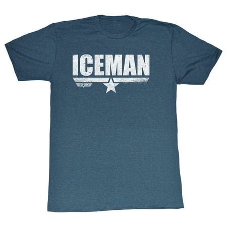 Top Gun 1980's Military Action Movie Vintage Style Iceman Navy Blue Adult (Best Cold Blue For Guns)