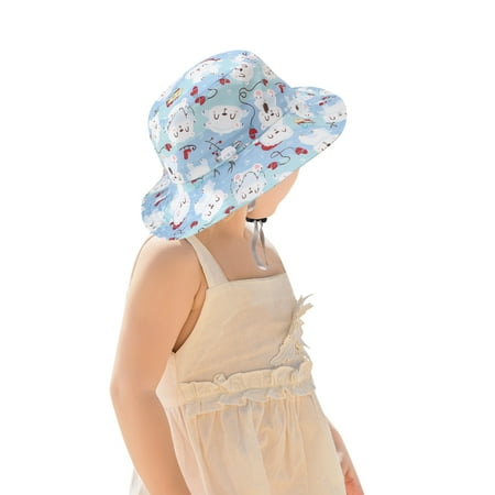 

TAIAOJING Kids Snap Back Hat Kids Hat Cap Strap Hats Chin Bucket Cute Sun Outdoor Adjustable Cartoon Sun Summer Protection Spring Beach Kids Hats & Caps