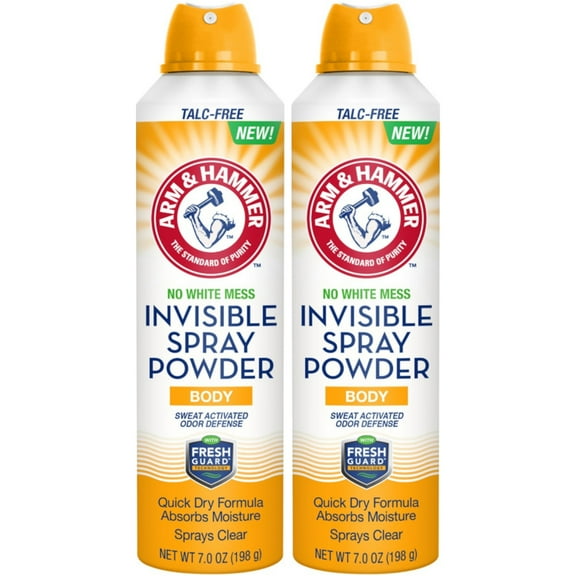 2 Pack Arm & Hammer No White Mess Invisible Spray Powder, 7 Ounces each