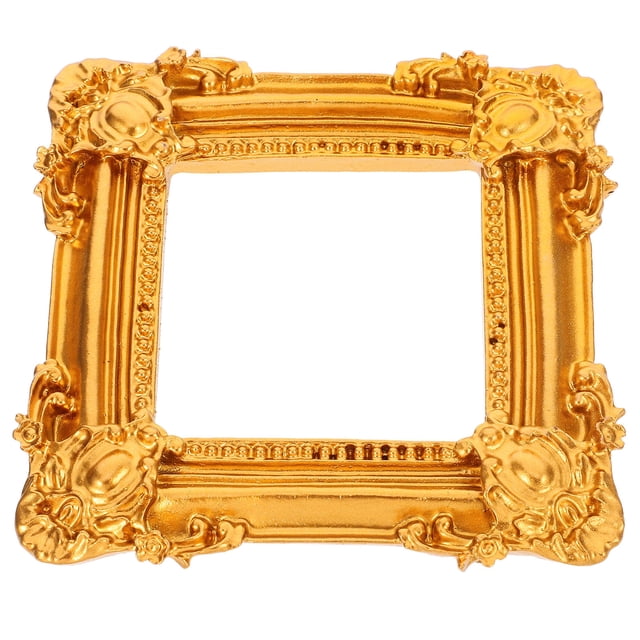 unbranded Marco Decorativo Dorado De Resina Con Europeo Para Exhibición De Fotos En Casa
