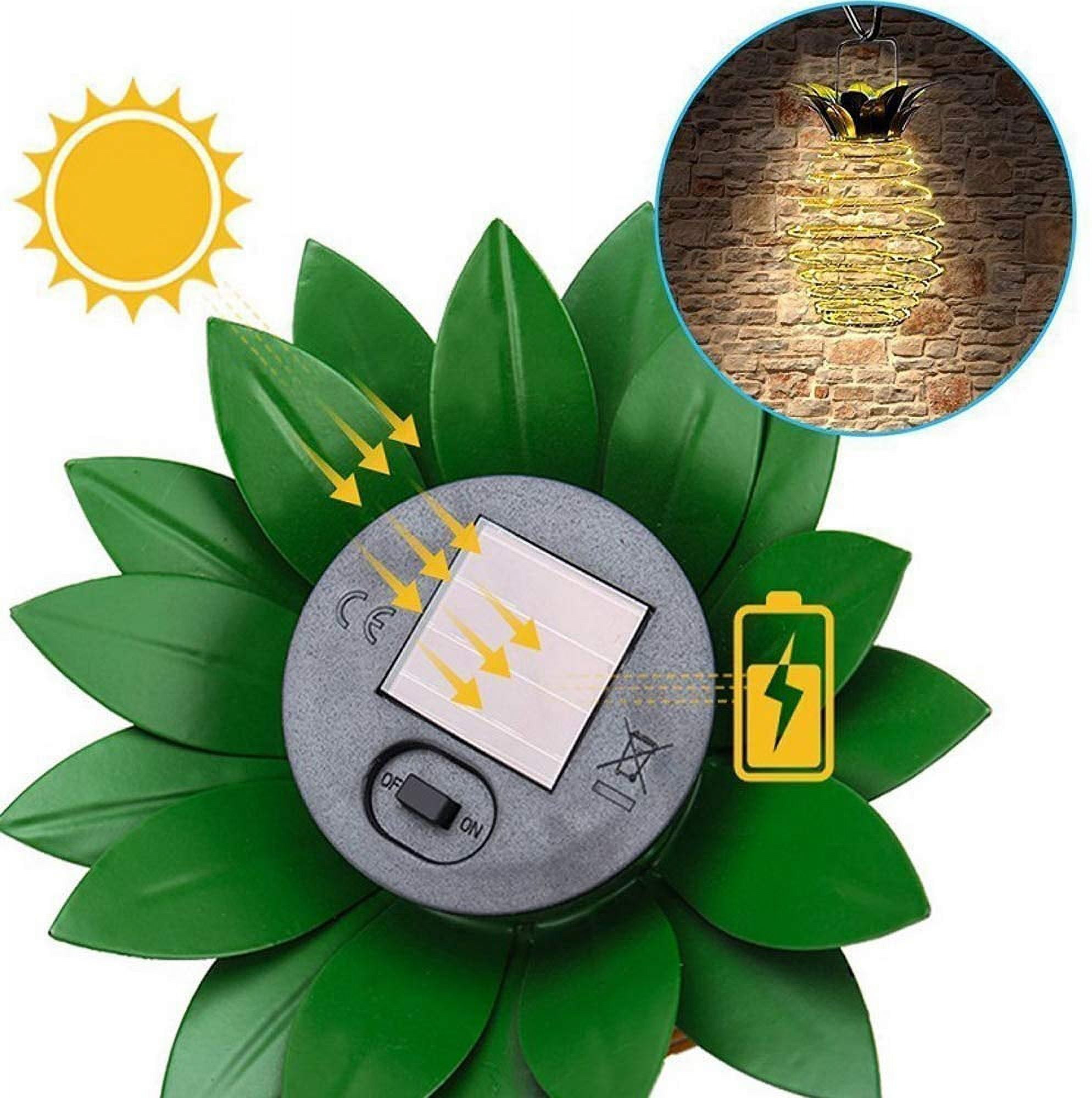 (2 Pack) Solar Pineapple Light, EpicGadget Solar Pineapple Hanging Wire Light Outdoor Garden Decorative Lights for Walkway Backyard Decoration Lamp Parties Indoor Gardening Yard Pathway (Warm White)