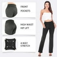 thumbnail image 4 of VASLANDA Women's Casual Bootleg Yoga Pants with Pockets High Waisted Flare Workout Pants Leggings - 2 Packs, 4 of 6