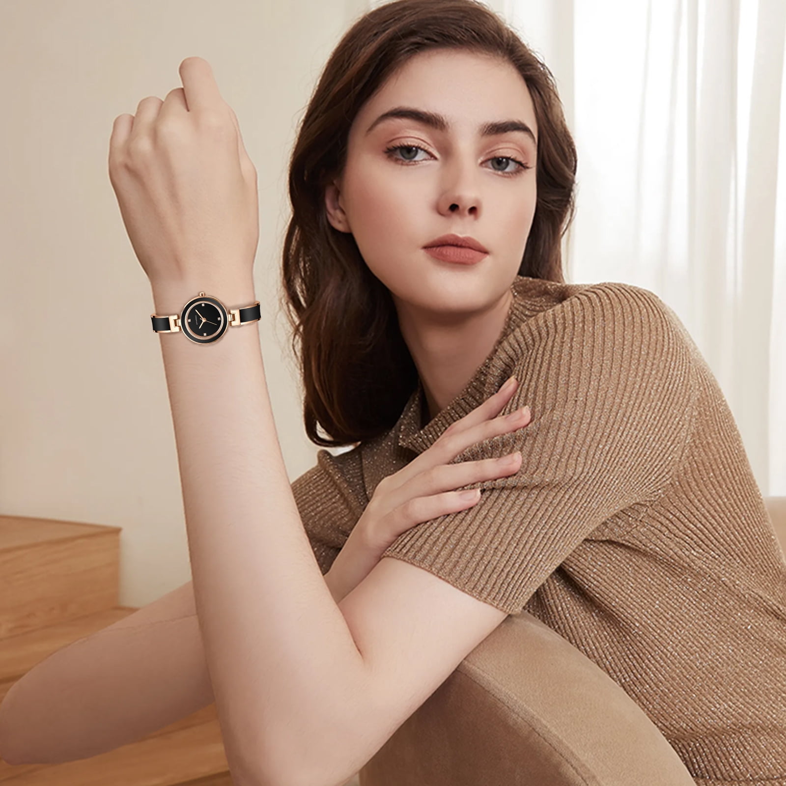 Bomieux Woman Watches Elegant Bangle Watch for Women with Adjustable Strap 3ATM Water Resistance Gift for Woman