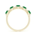 thumbnail image 2 of ANGARA Natural Half Eternity Five-Stone 1.2 ct Emerald Halo Ring in 14K Yellow Gold for Women (Size-4mm) | May Birthstone, Birthday, Anniversary, Jewelry Gift for Women | Natural Emerald Ring, 2 of 9