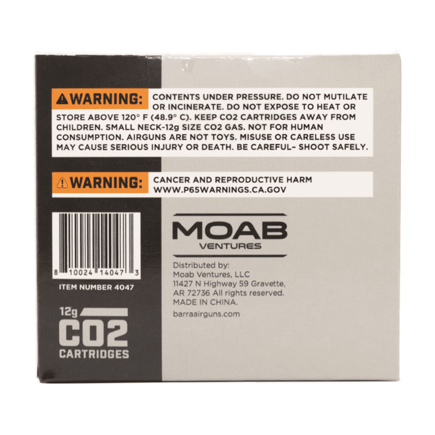 Barra Airguns, 12-Gram CO2 Cartridge, 15 Count, for Air Rifles