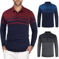 thumbnail image 3 of Lilgiuy Autumn And Winter New Product Color-blocking Stripes Everyday Men's Long-sleeved Sweater, 3 of 6