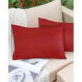 thumbnail image 6 of Red Burlap Texture Throw Pillow Cover 12 x 20 Inch Decorative Pillow Cover Farmhouse Vintage Red Lumbar Pillowcase Seasonal Rectangle Cushion Case for Couch Sofa Bed Living Room, 6 of 7