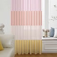 thumbnail image 6 of Colorful Stripe Sheer Curtains 96 Inches Long, Modern Pink Red Yellow Vertical Striped Light Filering Curtains, Privacy Drapes Simi Floor to Veiling Curtain for Living Room Bedroom Window Treatment, 6 of 9