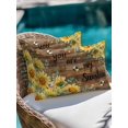 thumbnail image 3 of Outdoor Pillows Waterproof, Summer Sunflower Throw Pillows with Inserts Included, Vintage Floral Botanical Bee Brown Wooden Indoor Outdoor Decorative Lumbar Pillow for Bed/Couch/Patio 12"x20", 2Pcs, 3 of 8