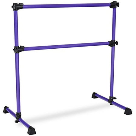 GHP 4'x28 x47 Purple Freestanding Adjustable Height Ballet Barre Stretch Dance