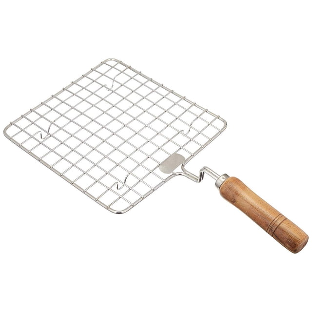 Stainless Steel Wire Roaster Papad Jali Wooden Handle Square with Roasting Net,Papad Jali,Roti Jali,Roaster Stainless Steel Square Roti Grill