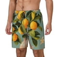 thumbnail image 1 of Balery Retro Warm Lemon Flower Bañador para hombre, shorts de playa de secado rápido con entrepierna y forro de compresión-X-Large, 1 of 6