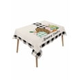 thumbnail image 2 of Happy Easter Bunny Tablecloth Rectangle Table Cloth 60x84, Waterproof Tablecloth Outdoor Table Cloth, Floral Eggs Black White Buffalo Washable Table Cover for Kitchen Dinning Party, 2 of 8