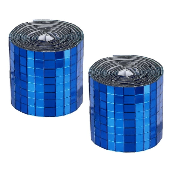Uxcell Self Adhesive Glass Mirror Mosaic Tiles 3200 Pcs 0.2'' x 0.2'' Disco Tiles Blue 2 Pcs