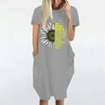 thumbnail image 4 of Robe avec Poches pour Femmes Mode Femmes Ample Imprimé Tournesol Col Rond Poches Robe Décontractée Manches Courtes Robe avec Manches pour Femmes Robe Tournesol pour Femmes Robe Décontractée pour Femmes, 4 of 4