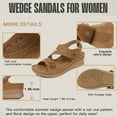 thumbnail image 4 of FAMITION Womens Wedge Sandals Open Toe Platform Sandals Comfort Hollow Out Summer Shoes, 4 of 6