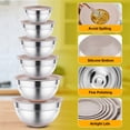 thumbnail image 4 of TINANA 26PCS Stainless Steel Mixing Bowls with Lids Set, Nesting Mixing Bowl Set with Non-Slip Bottom Graters Tools Gadgets, 7/4/3.5/2.5/2/1.5QT Metal Salad Bowls for Serving Prepping Baking, Khaki, 4 of 6