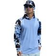 thumbnail image 2 of Domuza Uv Protection Shirts for Men Lightweight Long Sleeve Hooded Sun Shirt SPF 50+ UPF Hoodie Summer Fishing Shirts Dark Blue 2XL, 2 of 4
