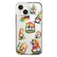 thumbnail image 1 of MUNDAZE Apple iPhone 14 Plus Shockproof Clear Hybrid Protective Phone Case Colorful Neon Glow Rainbow Gnomes Cover, 1 of 5