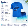thumbnail image 5 of Big Chill Boys' Rash Guard Set with UPF 50+ Short Sleeve Swim Shirt & Trunks, 2-Piece, Sizes 4-14, 5 of 7