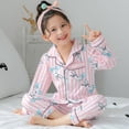 thumbnail image 2 of Pijamas para niñas Primavera y otoño Manga larga Niños Delgados Grandes Niños Princesa Niñas Traje de casa Solapa Ropa exterior, 2 of 6