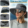 thumbnail image 5 of Ponytail Sun Bucket Hats for Women Men Wide Brim UPF 50+ Fishing & Beach Hats, 5 of 5