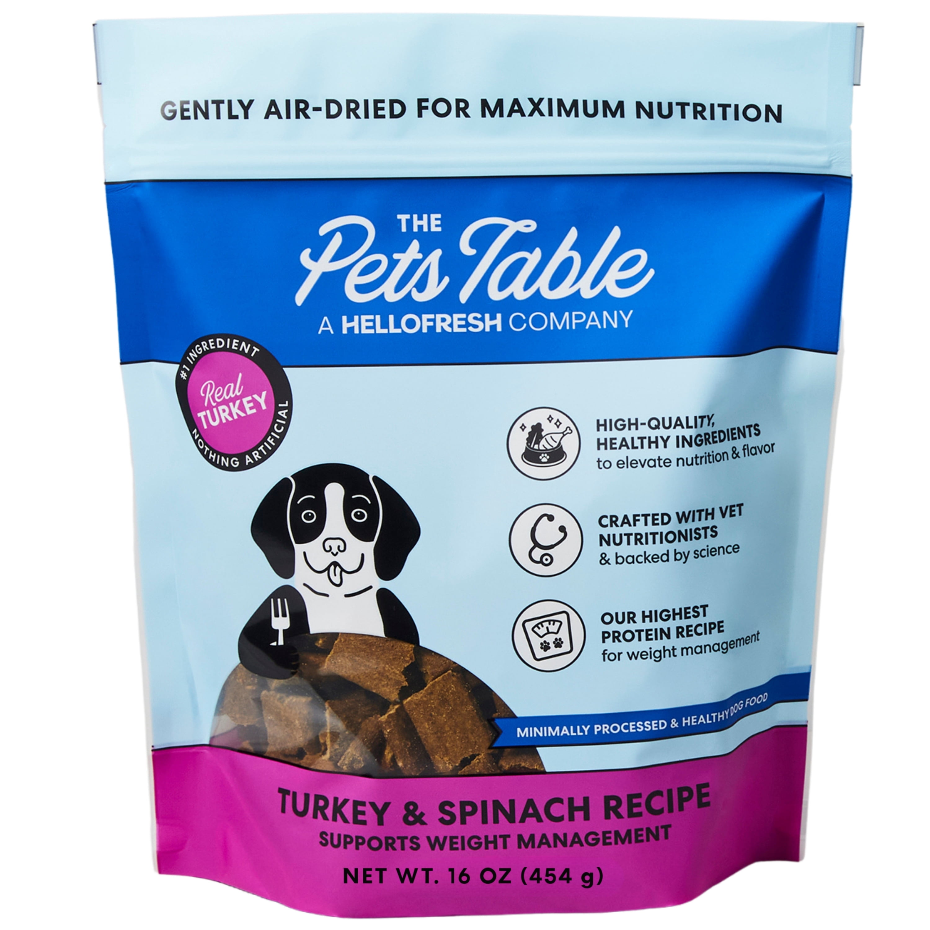Bundle: The Pets Table Beef & Berries, Chicken & Sweet Potato, Salmon & Whitefish with Pumpkin, Lamb & Beef with Brown Rice, Turkey & Spinach Air-Dried Dog Food, 1 lb bag, pack of 5