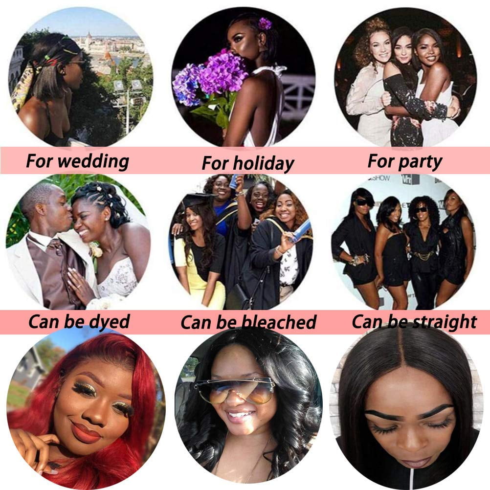 Body Wave with Closure Brazilian Virgin Hair Bundles with 4x4 Closure Human Hair with Crochet Closure (14" 16" 18"with 14")