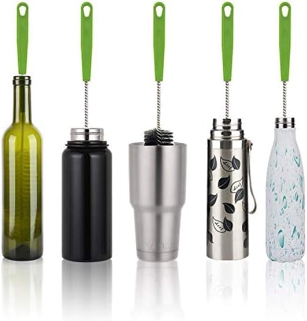 Long Bottle Brush, 17 in Bendable Cleaner Brushes for Cleaning Neck Beer Bottles, Wine, Baby Bottles, Water Bottles, Tumblers, Flask, Bird Feeder, Vase and Brewing Pipes Brush+Bottle Brush/2Pack