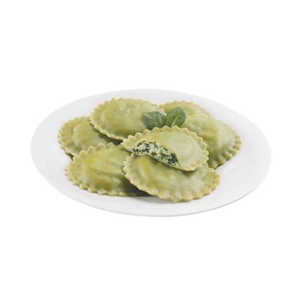 Seviroli Foods Large Round Spinach and Cheese Ravioli Pasta, 2.5 Pound - 2 per case.
