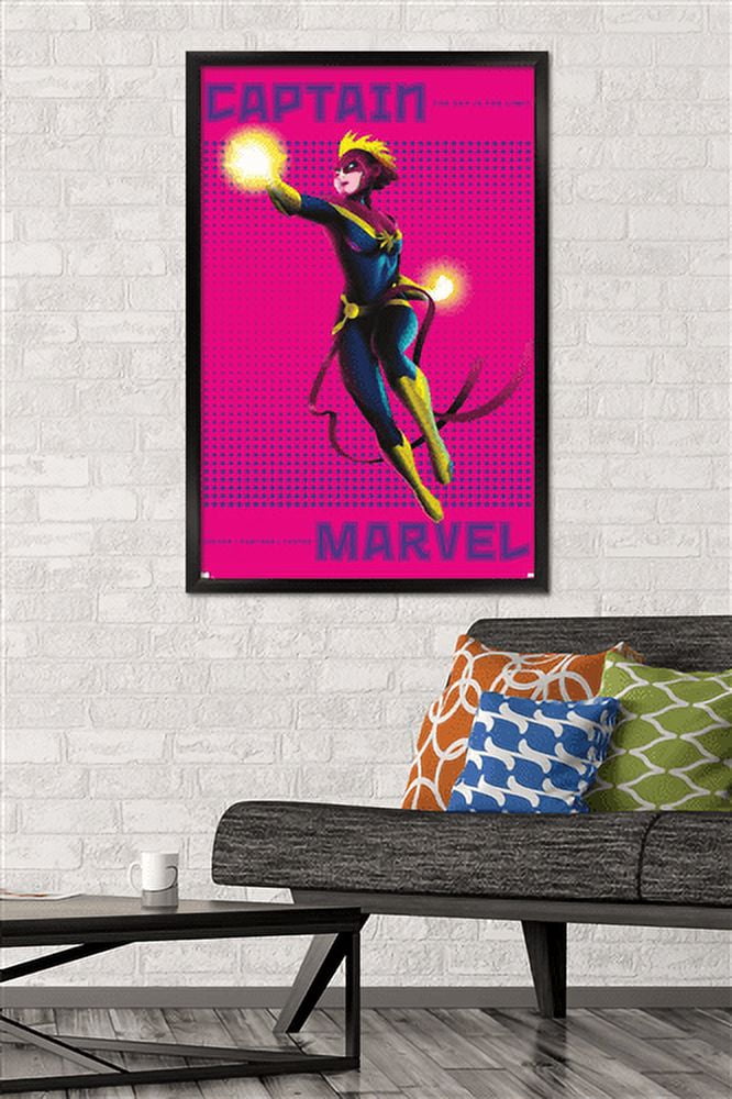 Marvel Shape of a Hero - Captain Marvel Wall Poster, 22.375" x 34", Framed