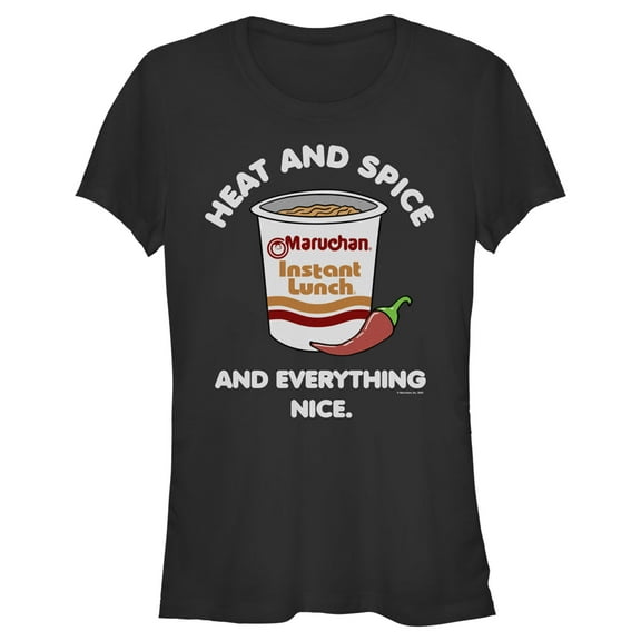 Junior's Maruchan Heat and Spice and Everything Nice  Graphic Tee Black Large