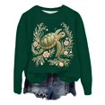 thumbnail image 4 of Womens Crewneck Sweatshirts Sea Turtle Casual Long Sleeve Print Sweatshirt Pullover Casual Fall Top, 4 of 5