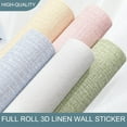 thumbnail image 2 of 10m 3D Thicken self-adhesive thermal insulation wallpaper linen plain color decor wall stickers renovation anti-collision grey 1Pcs 50cmX10m, 2 of 6