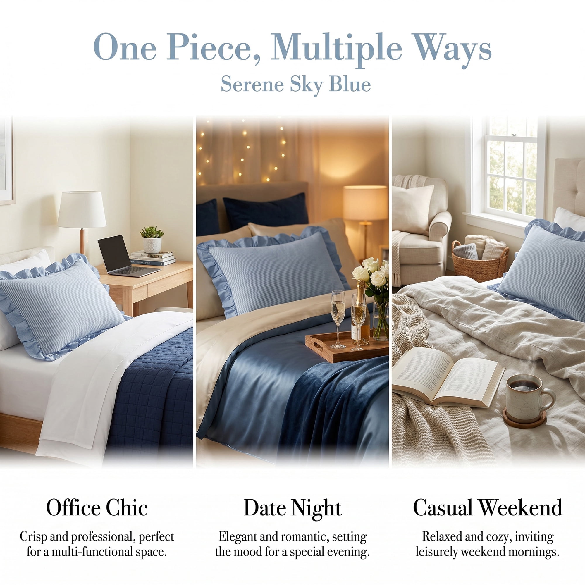Unique Bargains 2Pcs Envelope Closure Wrinkle Resistant Cotton Pillowcase Queen Blue A