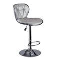 thumbnail image 3 of Poundex Tabouret de Bar Pivotant Réglable en Similicuir Capitonné 43 Pouces Argenté (Ensemble de 2), 3 of 9