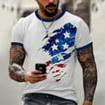 thumbnail image 5 of Men's Street Fashion Graphic Tee, Short Sleeve Casual Shirt with Vintage American Flag Design ,Sky Blue L, 5 of 5