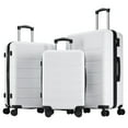thumbnail image 1 of edx Ensembles de Bagages 3 Pcs, Valise Rigide 20/24/28 Pouces avec 4 Roues Doubles Pivotantes, Extensible et Serrure TSA, Valise à Coque Rigide Légère à Roulettes, Blanc, 1 of 9