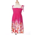 thumbnail image 4 of iefiel Robe à Bretelles Réglables pour Filles, Imprimé Floral, Robe de Princesse Arc-en-Ciel, Robe de Plage Plissée avec Collier Type C 150, 4 of 7