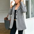 thumbnail image 7 of Yyeselk Wool Blend Blazers for Women Business Casual Long Sleeve Lapel Collar Open Front Suit Jacket Button Down Work Blazer with Pockets Gray S, 7 of 7