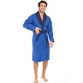 thumbnail image 4 of Notus Shawl Collar Bathrobe for Men Soft Spa Nightgowns 100% Cotton Terry robes for Women - Towel Bathrobe Unisex Terry Cloth Bathrobe, Soft Shower Spa Robe Navy Collar Blue S, 4 of 7