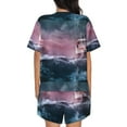 thumbnail image 3 of Lsque Boat Lighthouse Storm Waves Women's Short-Sleeved Pajama Set - 2 Piece Soft and Lightweight Sleepwear Set-XX-Large, 3 of 9