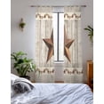 thumbnail image 3 of Western Texas Star Retro Sheer Curtains 63 Inch Length 2 Panels Set for Living Room/Bedroom, Country Farmhouse Gray Wood Grain Kitchen Curtains Grommet Semi-Sheer Curtains Window Treatments 42"x63"x2, 3 of 7