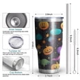 thumbnail image 6 of 30oz Whimsical Halloween Pattern Tumblers Stainless Steel Tumbler with Lid and Straw,Vacuum Insulated Double Wall Travel Tumbler Cups Mug with Cleaning Brush for Coffee,Tea, 6 of 7