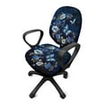 thumbnail image 2 of ZUXONGSY Butterfly Moon Flower Office Chair Cover 2 Pack Computer Chair Seat Cushion Cover with Elastic Bottom Polyester Rolling Chair Cover, 2 of 7