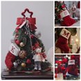 thumbnail image 5 of 1~8PCS New Year Christmas Socks Red Snowflake Alphabet Letters Christmas knitting Stocking Christmas Tree Decoration For Home, 5 of 5